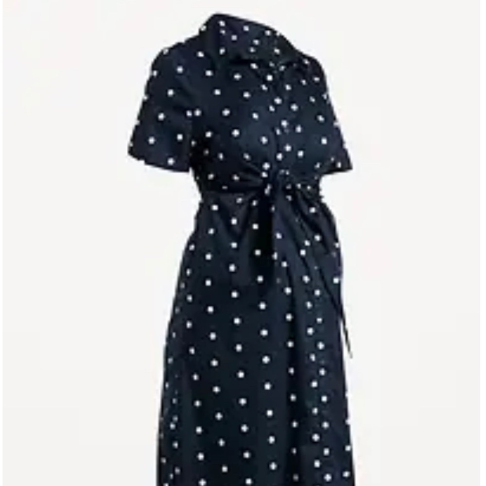 Maternity Matching Tie-Front Midi Shirt Dress